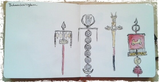 a sketch of the military standards at the Saalburg