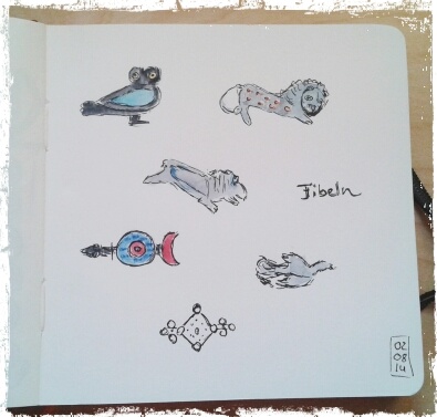 a sketch of Roman brooches found at the Saalburg